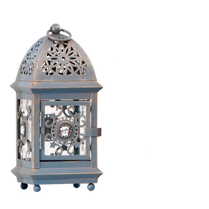Retro Wrought Iron Candle Holder Home Decoration Home DealSniper.net Blue No tea wax