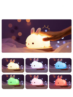 New Year'S Gift Rabbit Silicone Lamp Pat Feeding Creative Home Decor Gym From House