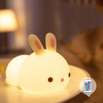 New Year'S Gift Rabbit Silicone Lamp Pat Feeding Creative Home Decor Gym From House Basic remote control model 1PC