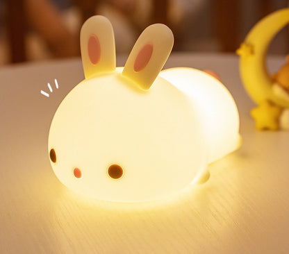 New Year'S Gift Rabbit Silicone Lamp Pat Feeding Creative Home Decor Gym From House