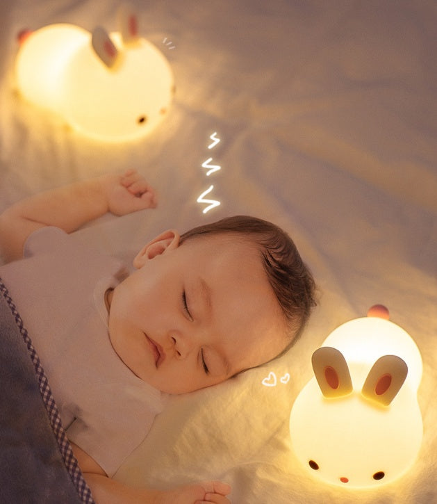 New Year'S Gift Rabbit Silicone Lamp Pat Feeding Creative Home Decor Gym From House