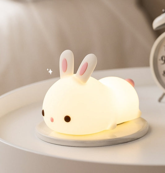 New Year'S Gift Rabbit Silicone Lamp Pat Feeding Creative