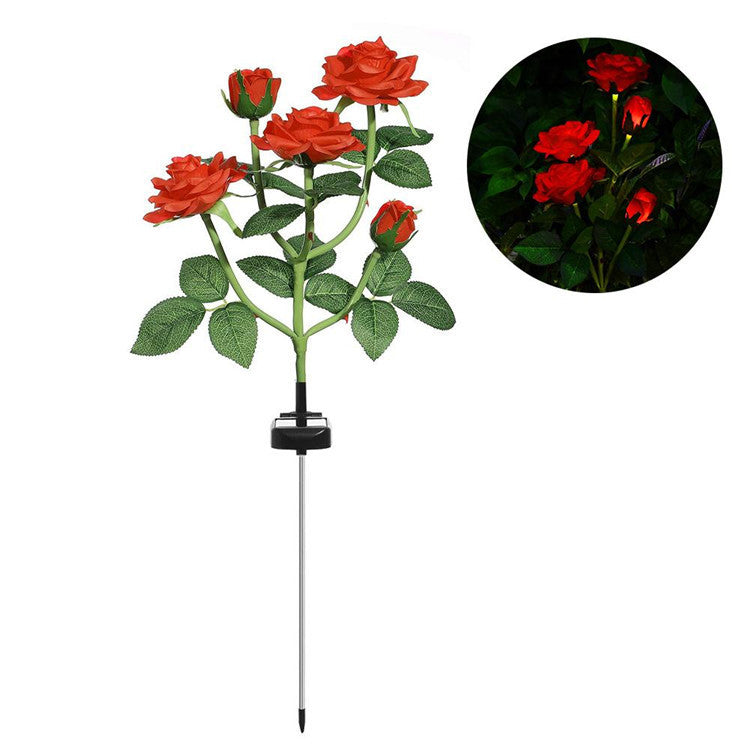 LED Solar Simulation Rose Flower Light Garden Lamp Garden dealsniper-net Red