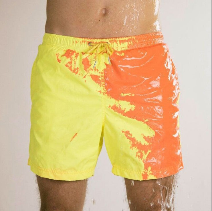 Discoloration In Water Beach Sports Fitness Shorts Quick-Drying Swimming Trunks Temperature Change Men dealsniper-net