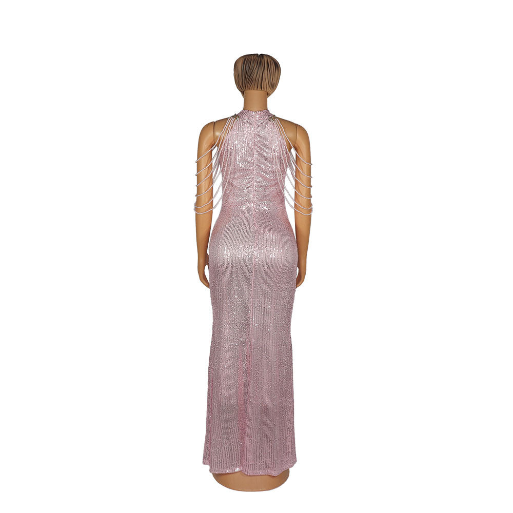 African Ladies' Quality High Stretch Sequin Mermaid Dress Women DealSniper.net