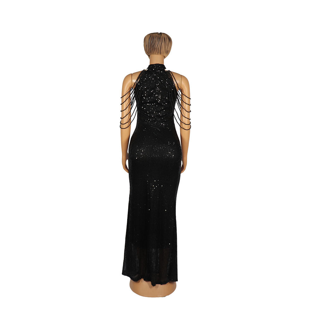 African Ladies' Quality High Stretch Sequin Mermaid Dress Women DealSniper.net