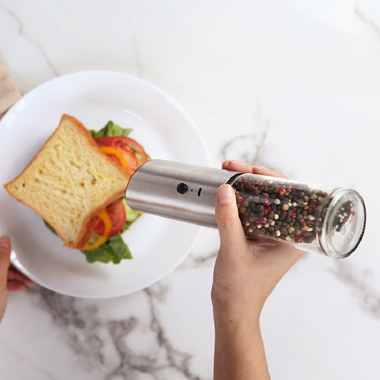 Stainless Steel Pepper Electric Grinder Kitchen Gym From House