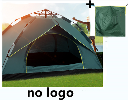 Automatic Tent Spring Type Quick Opening Rainproof Sunscreen Camping Tent Outdoor dealsniper-net Dark Green with cover L No logo