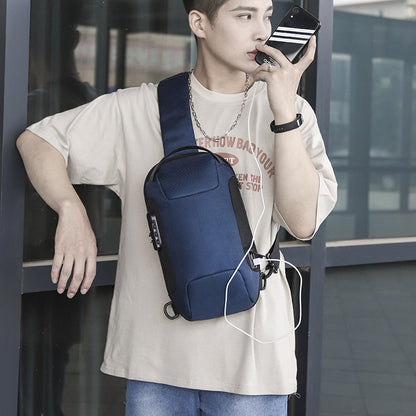 Fashionable And Simple Men's Functional Sports Car Chest Bag Shoulder Bag Men DealSniper.net