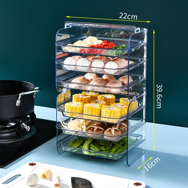 Kitchen Pantry Portable Multi-Layer Tier Food Rack Stand Drawer Type Food Tray Dish