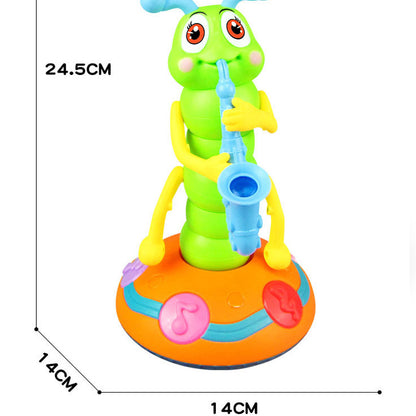 Electric Cute Worm Dancing Music Lighting Walking Cartoon Animal Doll Children Toys Birthday Gift Kids dealsniper-net