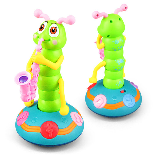 Electric Cute Worm Dancing Music Lighting Walking Cartoon Animal Doll Children Toys Birthday Gift Kids dealsniper-net random color