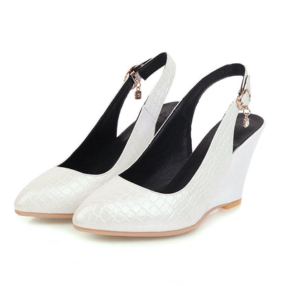 Womens Pumps Shoes Wedges Slingback Patent Women dealsniper-net White 33