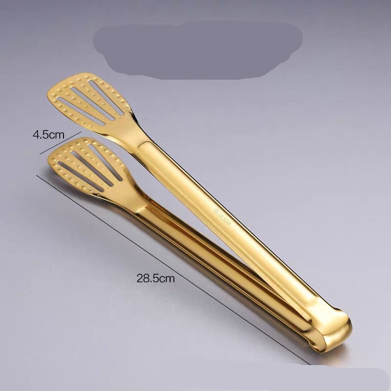 Stainless Steel Titanium Kitchen Grilled Steak Barbecue Bread Clip Kitchen dealsniper-net Gold 12 Inch