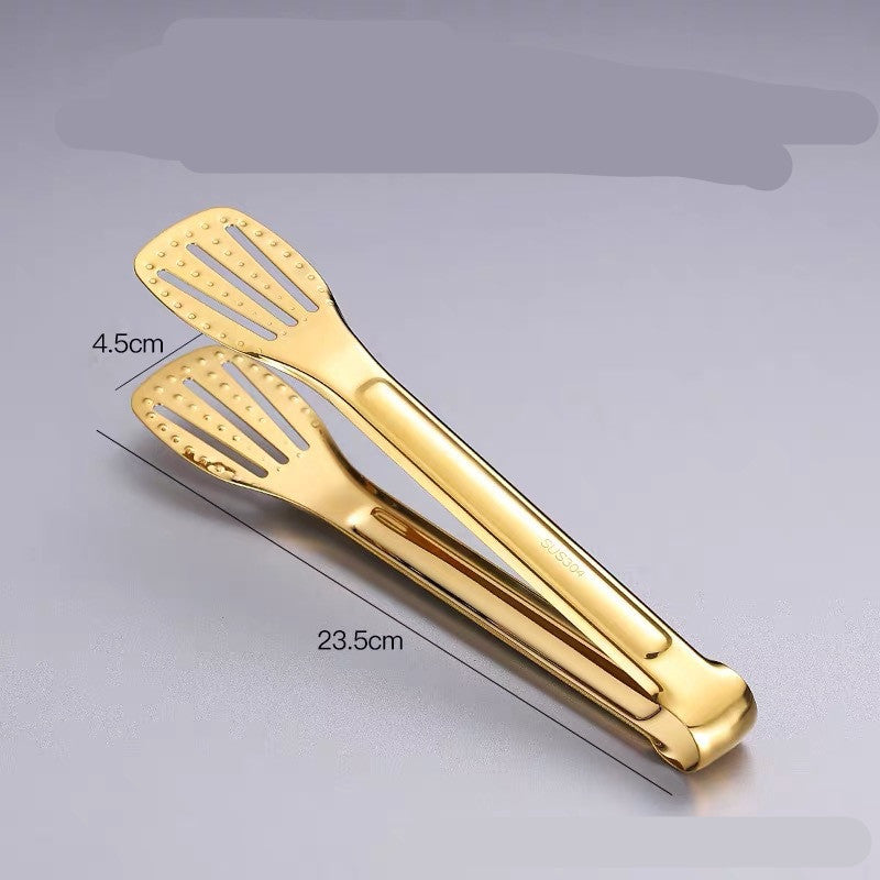 Stainless Steel Titanium Kitchen Grilled Steak Barbecue Bread Clip Kitchen dealsniper-net Gold 9inch