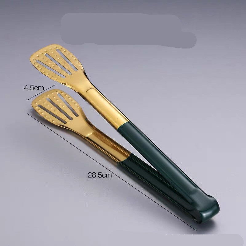 Stainless Steel Titanium Kitchen Grilled Steak Barbecue Bread Clip Kitchen dealsniper-net Green 12 Inch