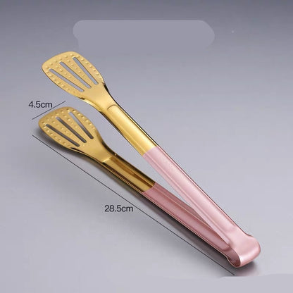 Stainless Steel Titanium Kitchen Grilled Steak Barbecue Bread Clip Kitchen dealsniper-net Pink 12 Inch