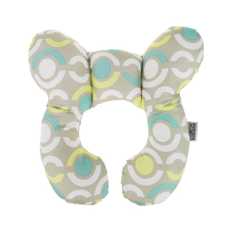 Infant Pillow Baby Bed U-Shaped Safety Seat Neck Guard Fixed Stereotyped Stroller Pillow Kids DealSniper.net Blue circle OPP