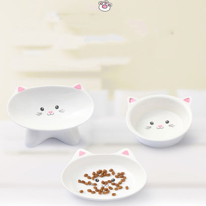 Ceramic Small Cat Face Shape Pet Food Bowl Cat Bowl Pets dealsniper-net