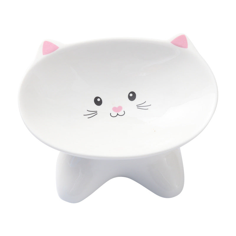 Ceramic Small Cat Face Shape Pet Food Bowl Cat Bowl Pets dealsniper-net