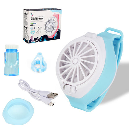 Children's Watch Automatic Bubble Blowing Machine Kids dealsniper-net Bubble fan watch blue