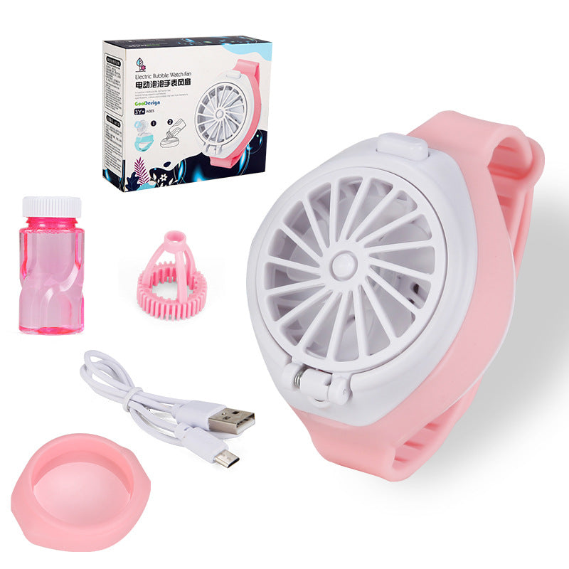 Children's Watch Automatic Bubble Blowing Machine Kids dealsniper-net Bubble fan watch powder