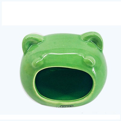 Sleeping SmallHouse Hamster House Sleeping Nest Ceramic Pets DealSniper.net Big fat green