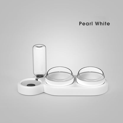 Pet Cat Bowl Automatic Feeder Dog Cat Food Bowl Pets Gym From House White