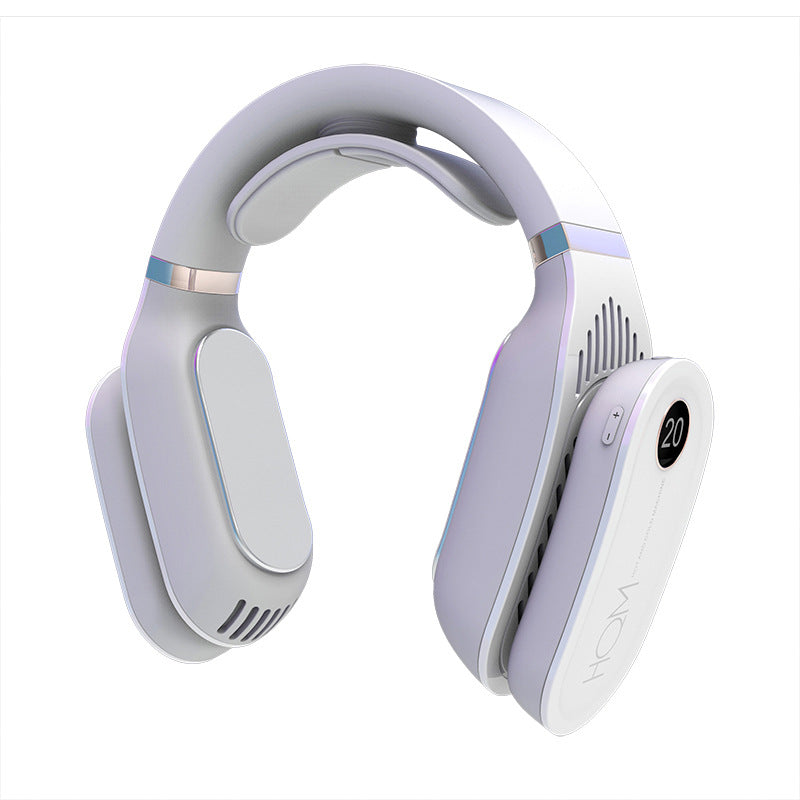 USB Portable Hanging Neck Fan Cooling Cooler Heater Travel dealsniper-net White