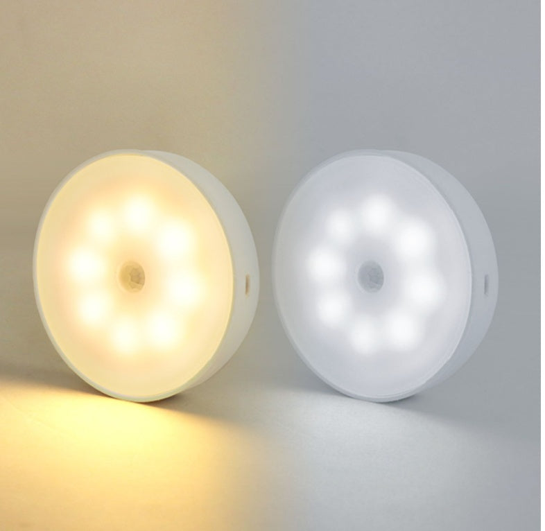 Usb Rechargeable Motion Sensor Light Round Wireless LED Light Kitchen dealsniper-net