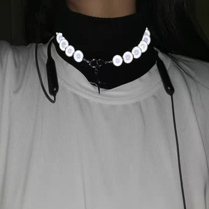 Design Reflective Pearl Necklace Female Clavicle Chain Net Celebrity Jewelry dealsniper-net