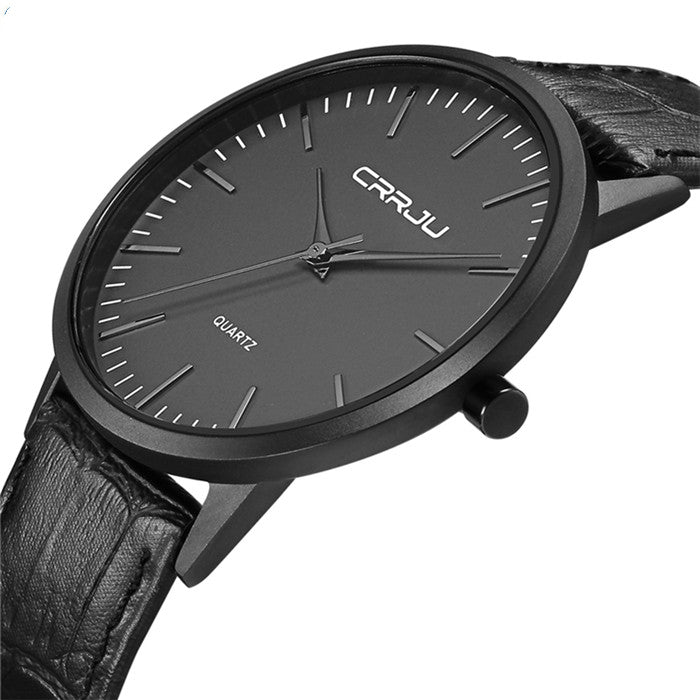 Casual Men's And Women's Watches Business Quartz Watches Men dealsniper-net Leather black