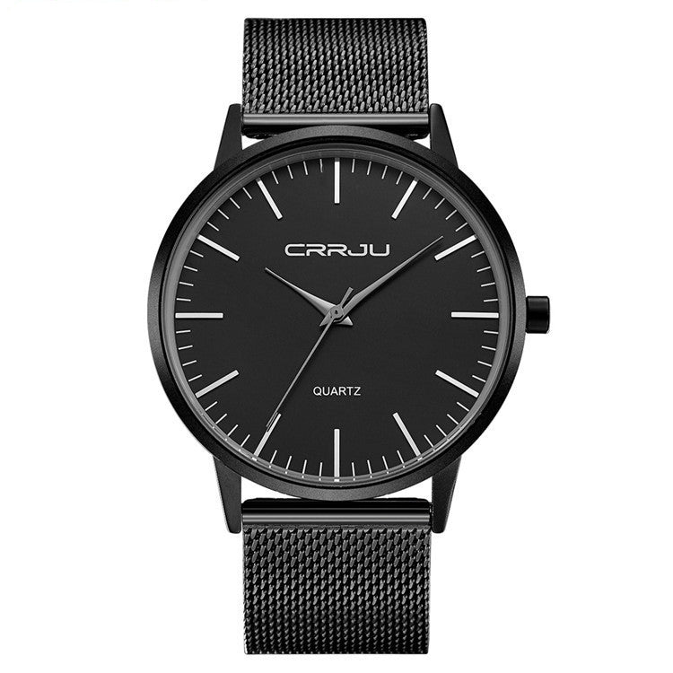 Casual Men's And Women's Watches Business Quartz Watches Men dealsniper-net Mesh belt black 1