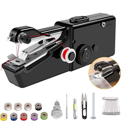 Handheld Electric Sewing Machine Set Black