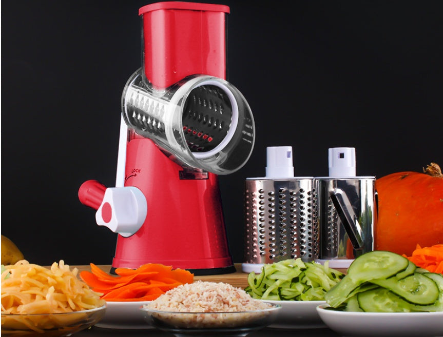 Vegetable Cutter Round Mandoline Slicer Potato Julienne Carrot Grater Cheese Kitchen DealSniper.net Red China