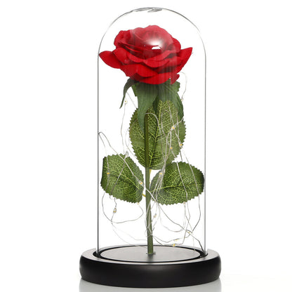 Glass Shade Rose Lamp