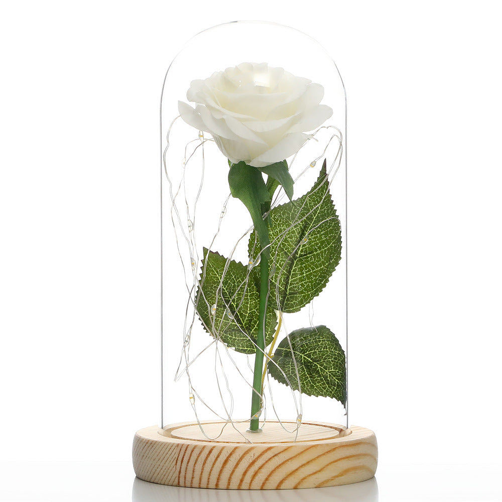 Glass Shade Rose Lamp