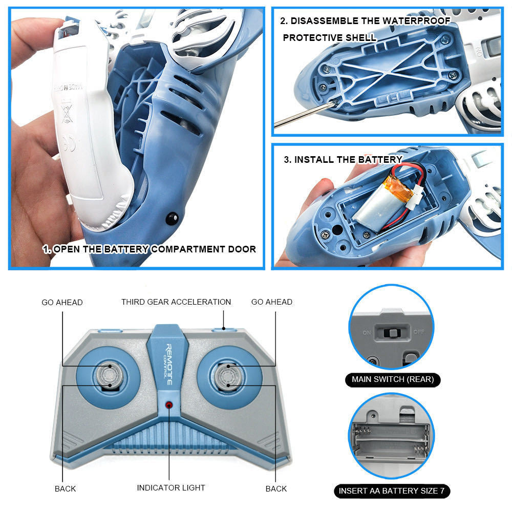 Remote Control Shark 2.4G Remote Control Fish Children's Toys Kids DealSniper.net