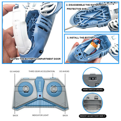 Remote Control Shark 2.4G Remote Control Fish Children's Toys Kids DealSniper.net