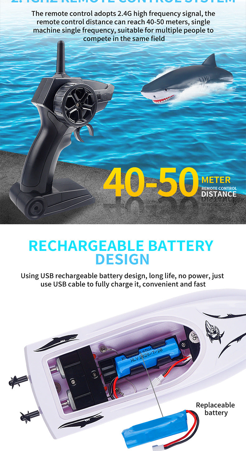 New Electric Shark RC Boat Vehicles Waterproof Swimming Pool Kids Gym From House
