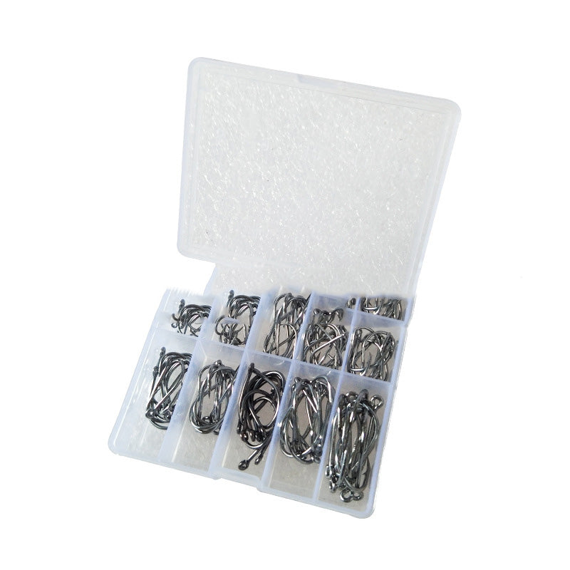 Boxed Fish Hook 100 Pieces Of Tube With Ise Ni 3-12 Barbed Hook Outdoor DealSniper.net Black with holes