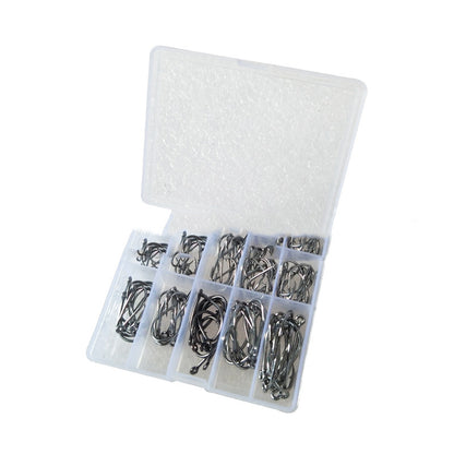 Boxed Fish Hook 100 Pieces Of Tube With Ise Ni 3-12 Barbed Hook Outdoor DealSniper.net Black with holes