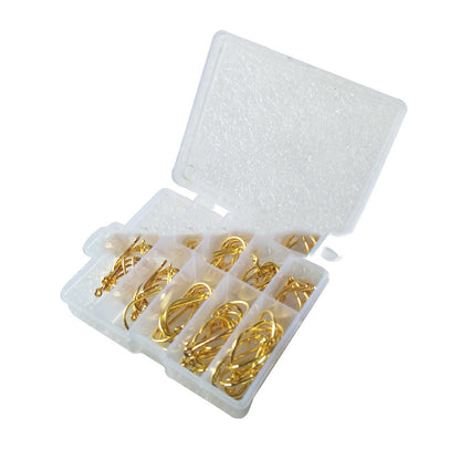 Boxed Fish Hook 100 Pieces Of Tube With Ise Ni 3-12 Barbed Hook Outdoor DealSniper.net Golden with holes