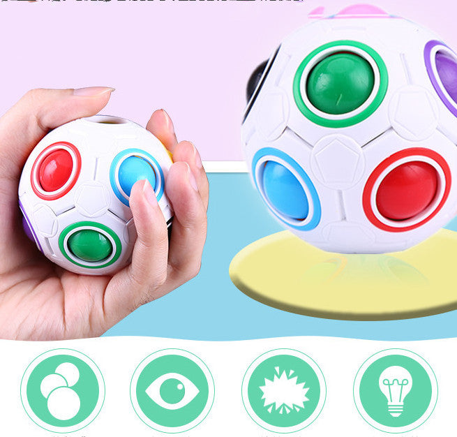 Antistress Cube Rainbow Ball Puzzles Football Magic Cube Educational Learning Toys For Children Kids Stress Reliever Toys Kids dealsniper-net White Magic rainbow ball