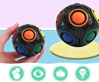 Antistress Cube Rainbow Ball Puzzles Football Magic Cube Educational Learning Toys For Children Kids Stress Reliever Toys Kids dealsniper-net Black Magic rainbow ball