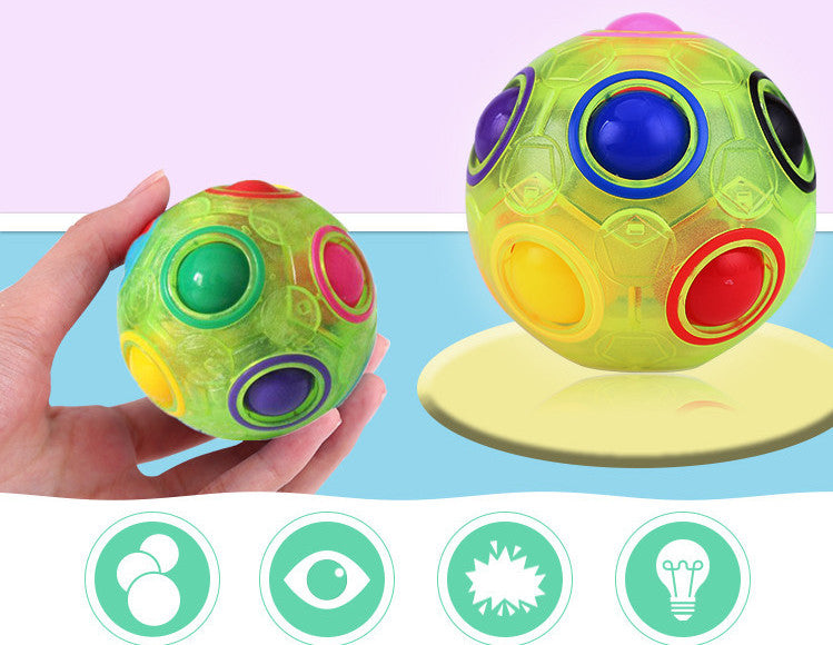 Antistress Cube Rainbow Ball Puzzles Football Magic Cube Educational Learning Toys For Children Kids Stress Reliever Toys Kids dealsniper-net Green Magic rainbow ball