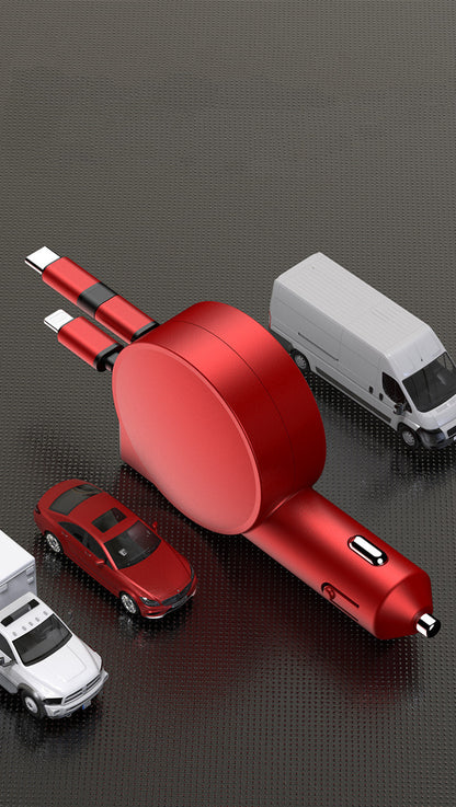 Two Wire Retractable 60 Fast Charging Car Charger