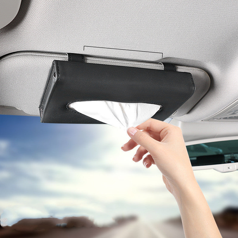 Creative Car Sun Visor Tissue Box With Invoice Folder Bill Vehicle dealsniper-net