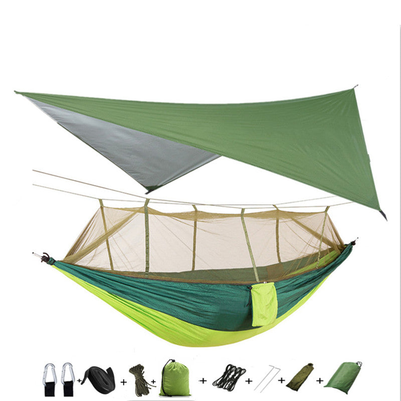 Outdoor Parachute Cloth Hammock Couble with Mosquito Net Light