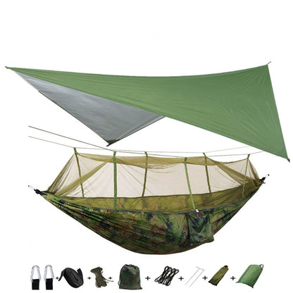 Outdoor Parachute Cloth Hammock Couble with Mosquito Net Light